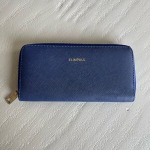 ElimPaul Navy Blue Zip Around Wallet Organizer | Women’s